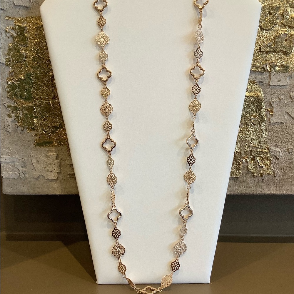 Long Station Necklace with Earrings